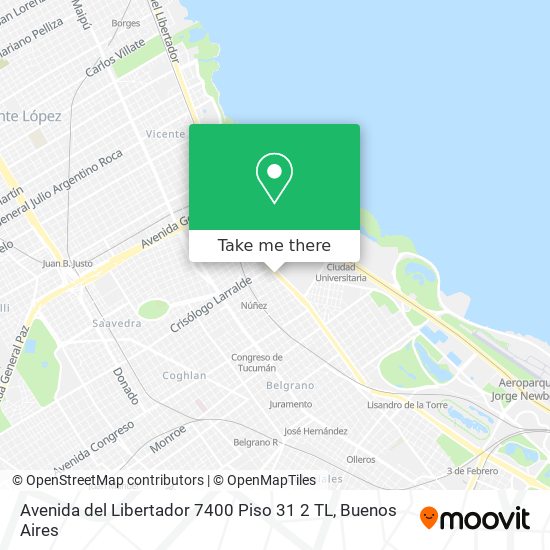Avenida del Libertador  7400  Piso 31 2 TL map