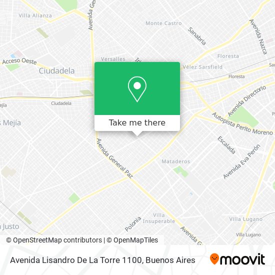 Avenida Lisandro De La Torre 1100 map