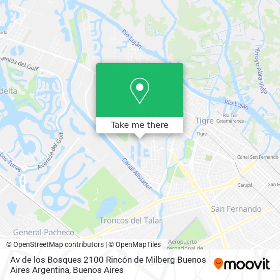 Av  de los Bosques 2100  Rincón de Milberg  Buenos Aires  Argentina map