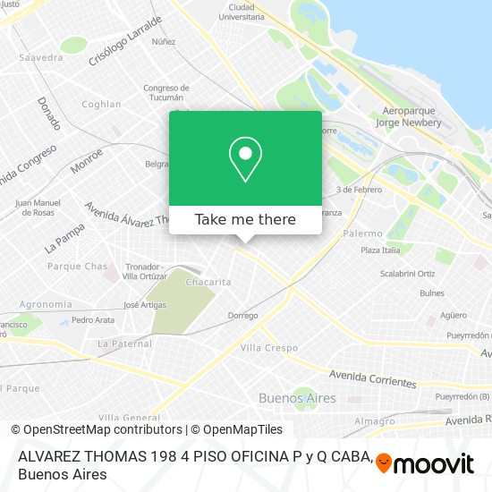 ALVAREZ THOMAS 198 4 PISO OFICINA P y Q  CABA map