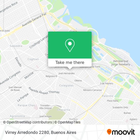 Virrey Arredondo 2280 map