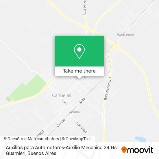 Auxilios para Automotores-Auxilio Mecanico 24 Hs Guarnieri map