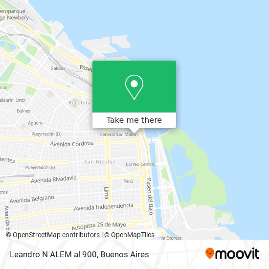 Leandro N  ALEM al 900 map