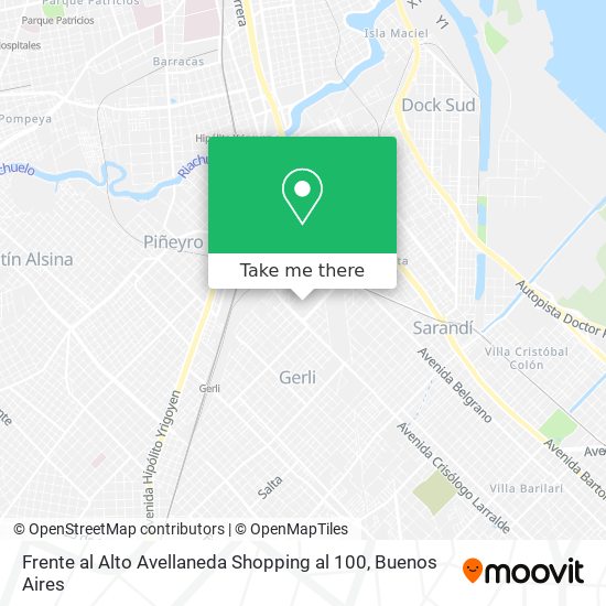 Frente al Alto Avellaneda Shopping al 100 map