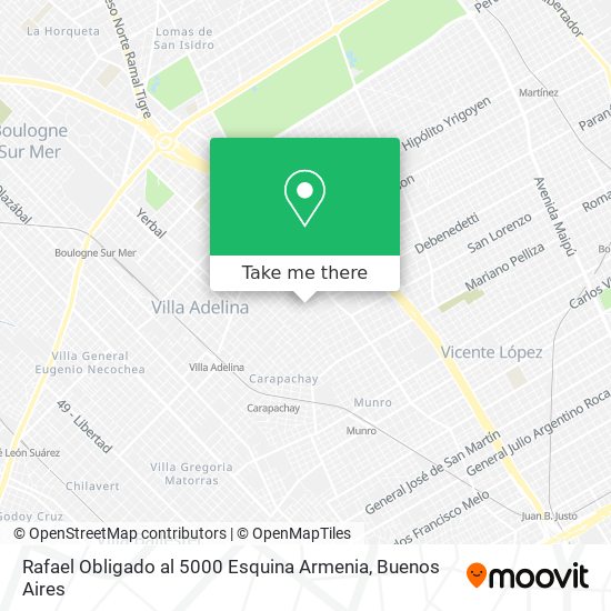 Rafael Obligado al 5000 Esquina Armenia map