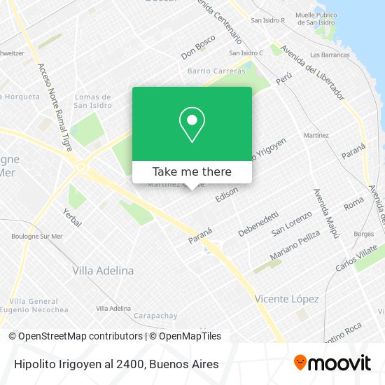 Hipolito Irigoyen al 2400 map