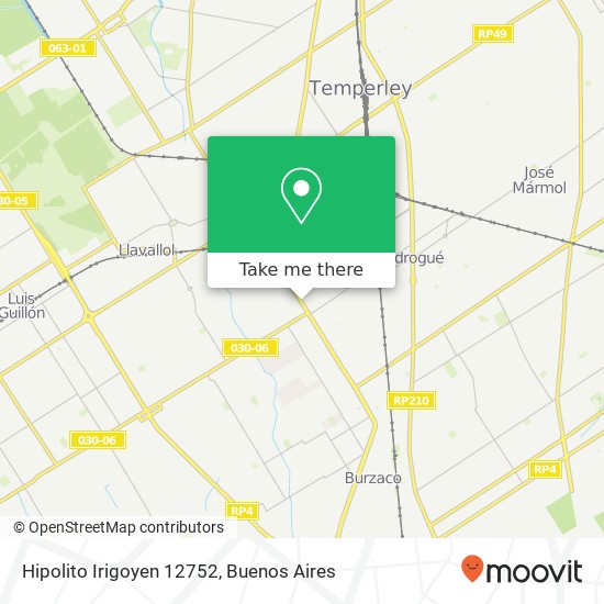 Hipolito Irigoyen 12752 map