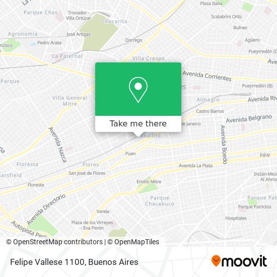 Felipe Vallese 1100 map