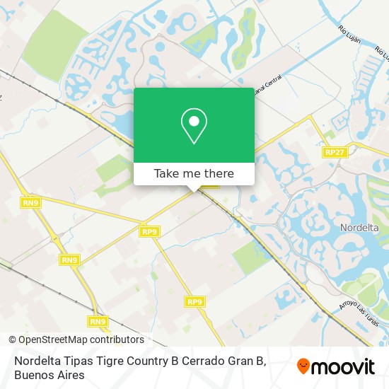 Nordelta Tipas   Tigre Country B  Cerrado  Gran B map