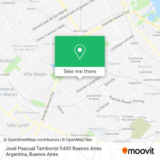 Mapa de José Pascual Tamborini 5400  Buenos Aires  Argentina