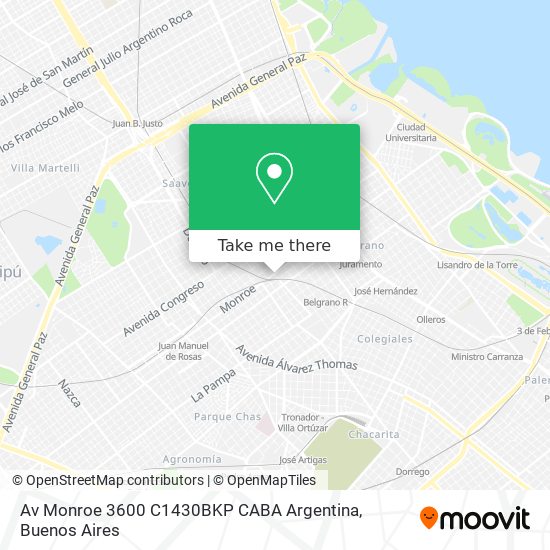 Av  Monroe 3600  C1430BKP CABA  Argentina map