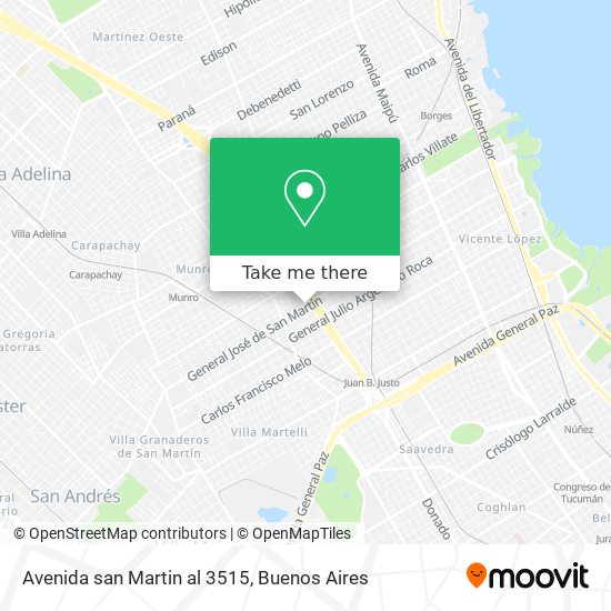 Mapa de Avenida san Martin al 3515