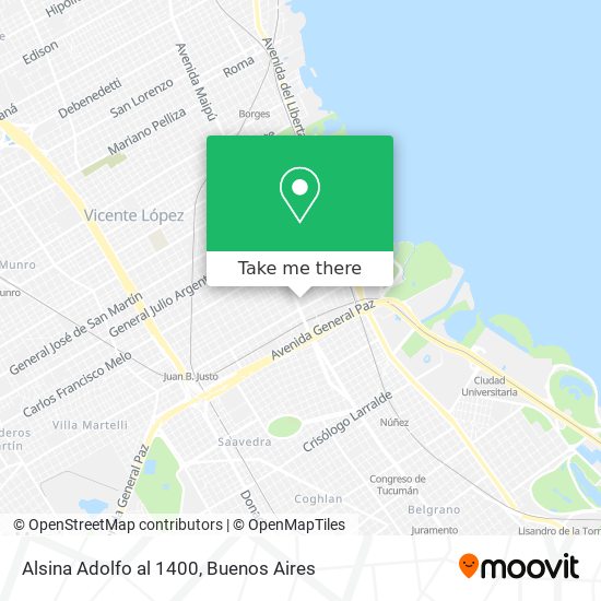 Alsina  Adolfo al 1400 map