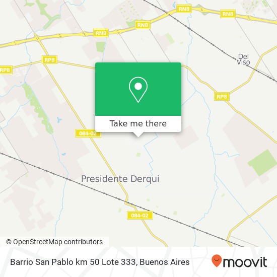 Mapa de Barrio San Pablo km 50 Lote 333