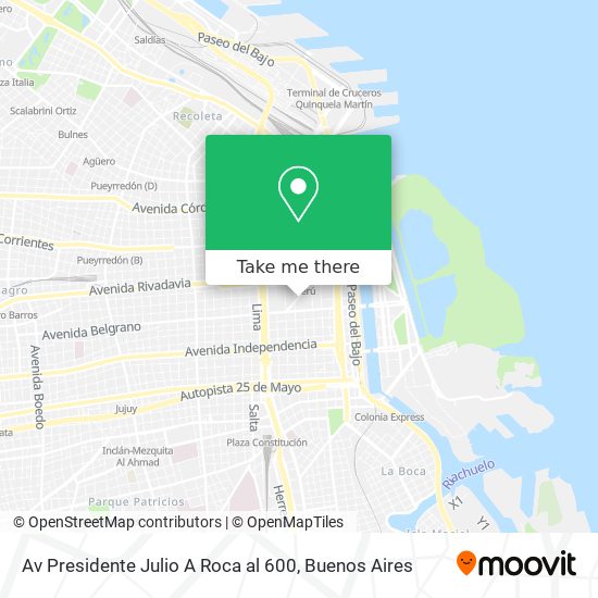 Av  Presidente Julio A  Roca al 600 map