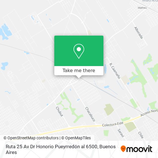 Ruta 25 Av Dr Honorio Pueyrredón al 6500 map