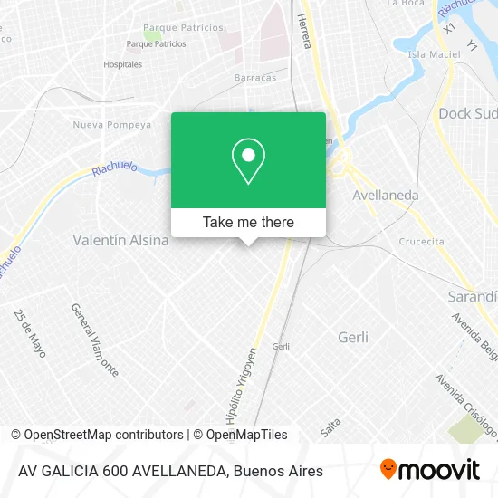 AV  GALICIA 600 AVELLANEDA map