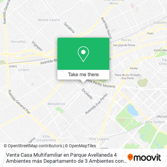 Venta Casa Multifamiliar en Parque Avellaneda  4 Ambientes más Departamento de 3 Ambientes  con Gar map