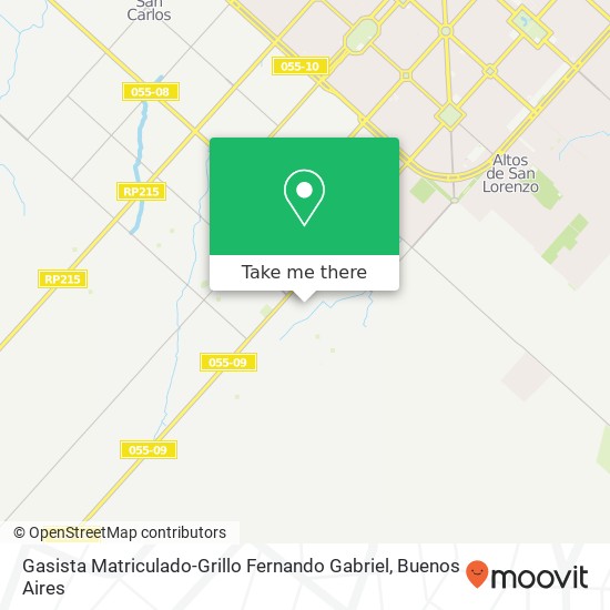 Mapa de Gasista Matriculado-Grillo Fernando Gabriel