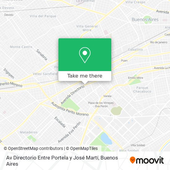 Av  Directorio Entre Portela y José Martí map