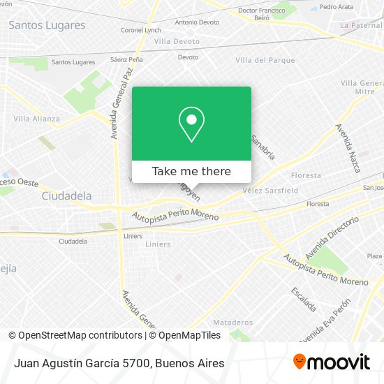 Juan Agustín García 5700 map