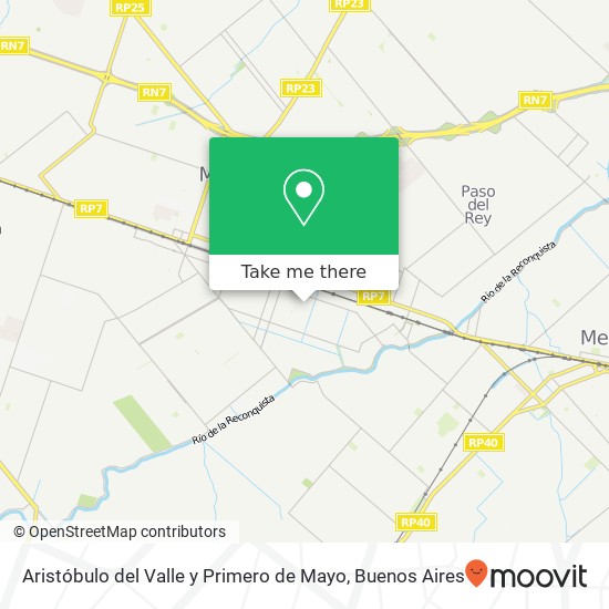 Aristóbulo del Valle y Primero de Mayo map