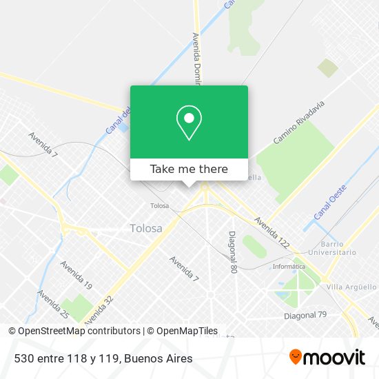 Mapa de 530 entre 118 y 119