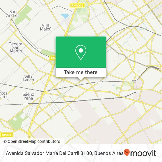 Mapa de Avenida Salvador María Del Carril 3100