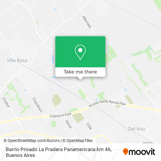 Mapa de Barrio Privado La Pradera Panamericana km 46