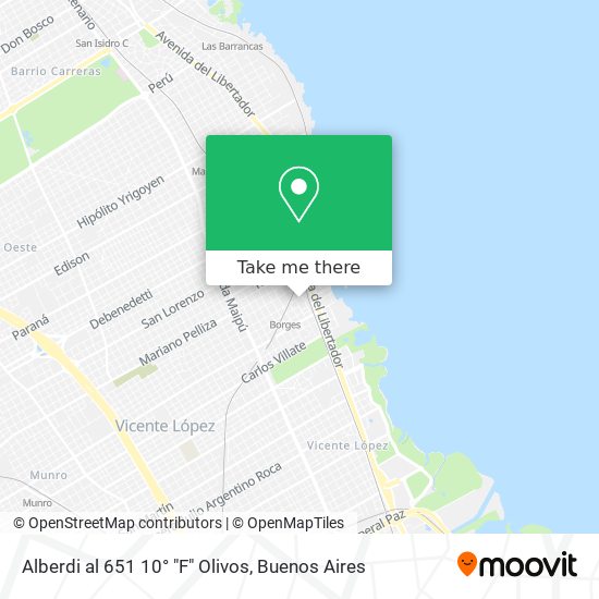 Mapa de Alberdi al 651 10° "F" Olivos