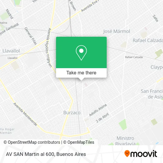 AV  SAN Martin al 600 map