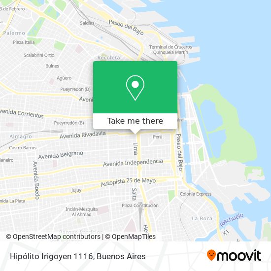 Hipólito Irigoyen 1116 map