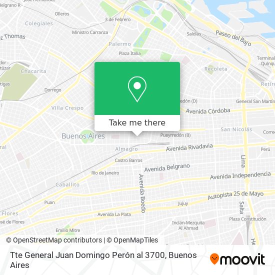 Mapa de Tte  General Juan Domingo Perón  al 3700