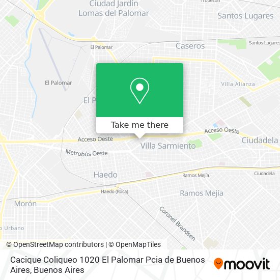 Cacique Coliqueo 1020  El Palomar  Pcia de Buenos Aires map