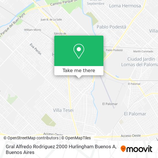 Gral  Alfredo Rodriguez 2000  Hurlingham  Buenos A map