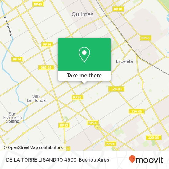 Mapa de DE LA TORRE  LISANDRO 4500
