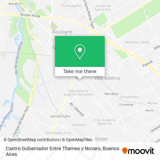 Castro Gobernador Entre Thames y Novaro map