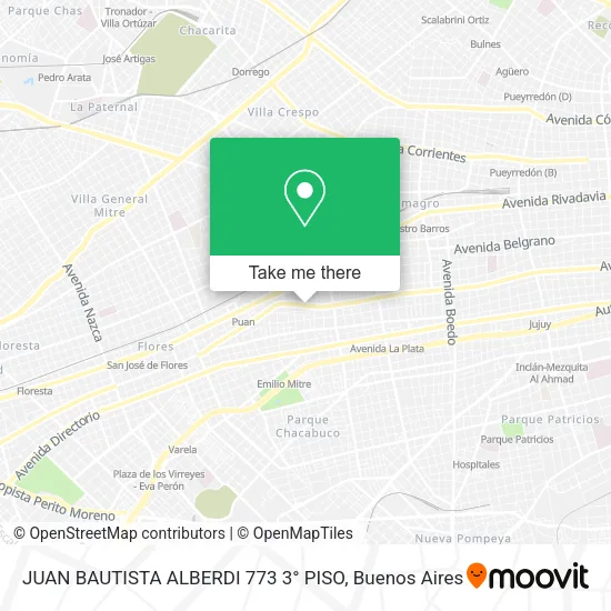 Mapa de JUAN BAUTISTA ALBERDI 773  3° PISO