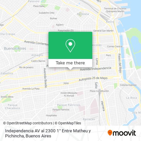 Independencia AV  al 2300 1° Entre Matheu y Pichincha map