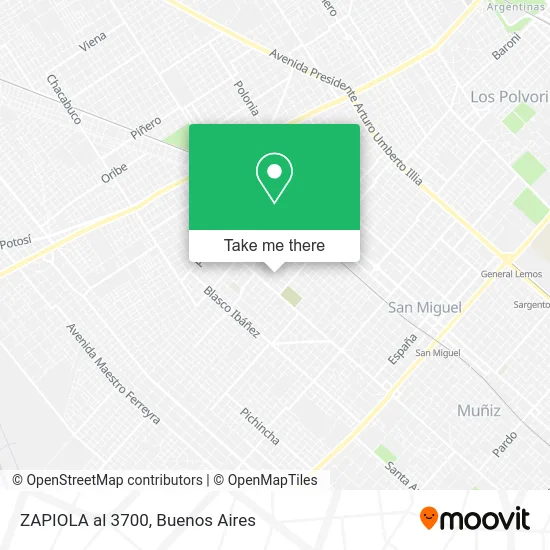 ZAPIOLA al 3700 map