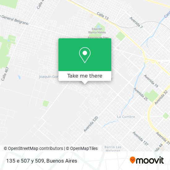 Mapa de 135 e  507 y 509