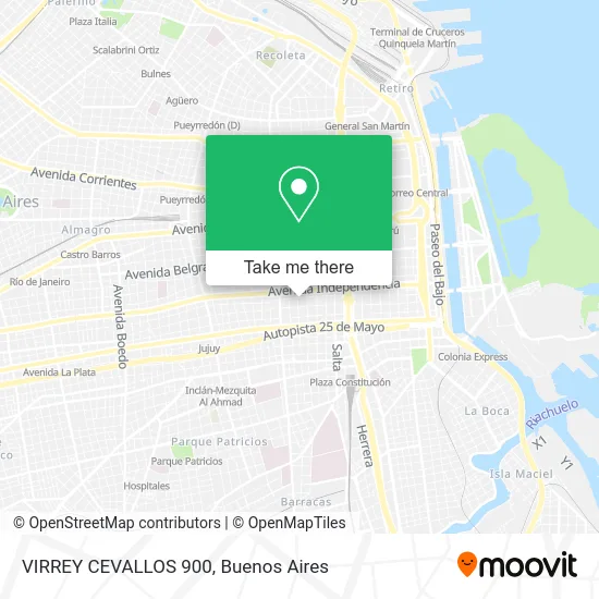 VIRREY CEVALLOS 900 map