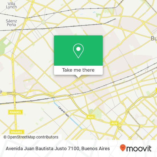 Mapa de Avenida Juan Bautista Justo 7100