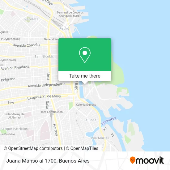 Mapa de Juana Manso al 1700