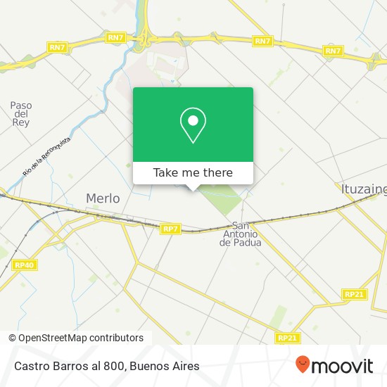 Castro Barros al 800 map