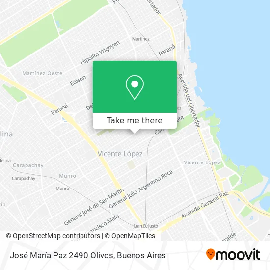 Mapa de José María Paz 2490  Olivos
