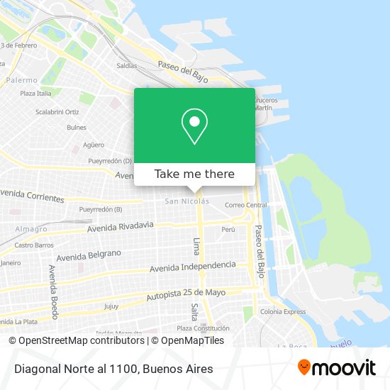 Diagonal Norte al 1100 map