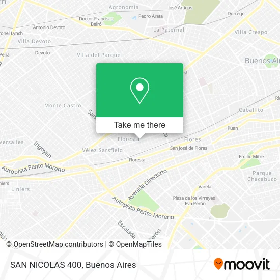 SAN NICOLAS 400 map