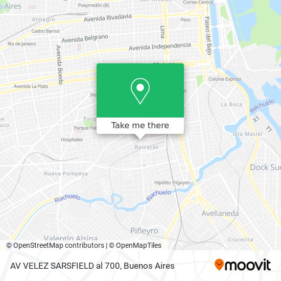 AV  VELEZ SARSFIELD  al 700 map