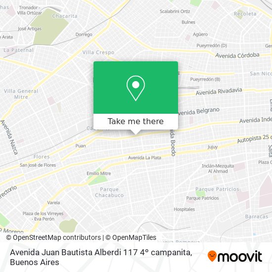 Mapa de Avenida Juan Bautista Alberdi 117 4º campanita